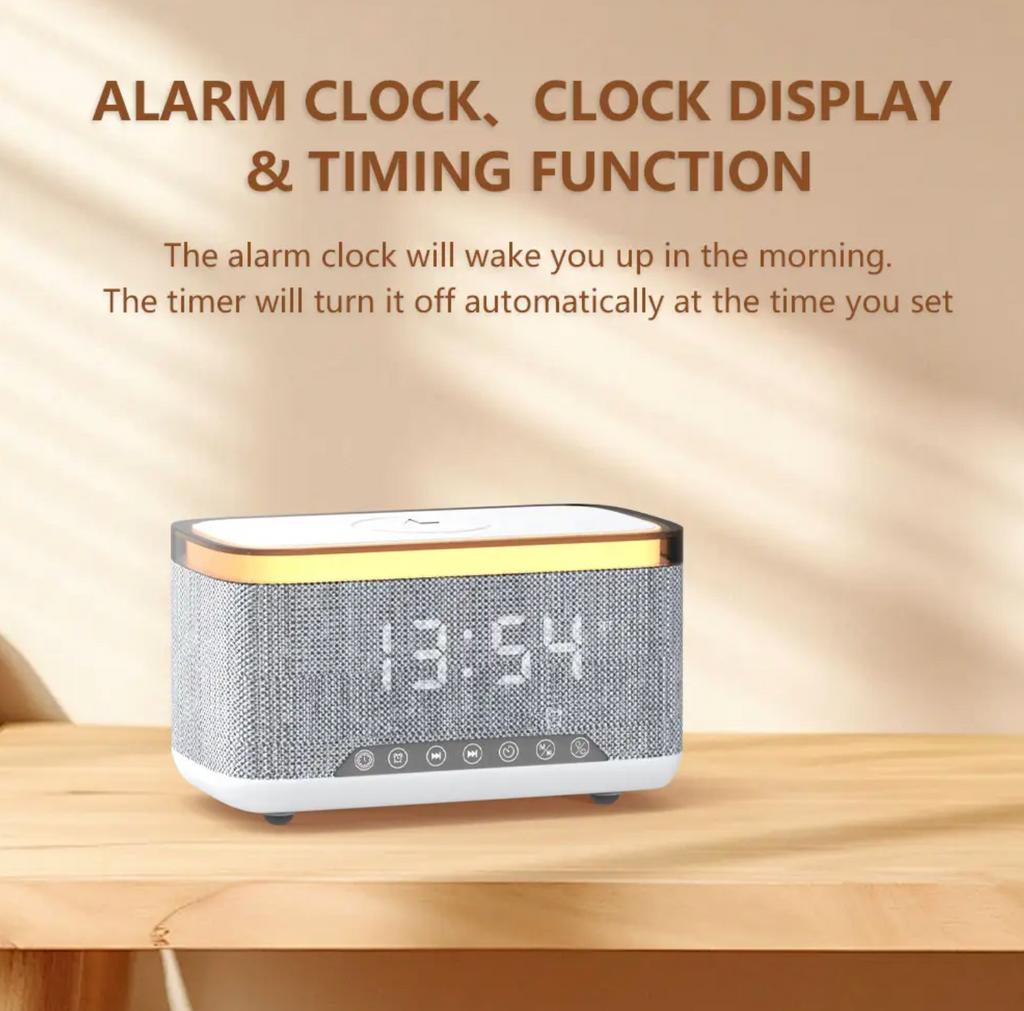 Wireless Charging Alarm Clock with Colorful LED Display